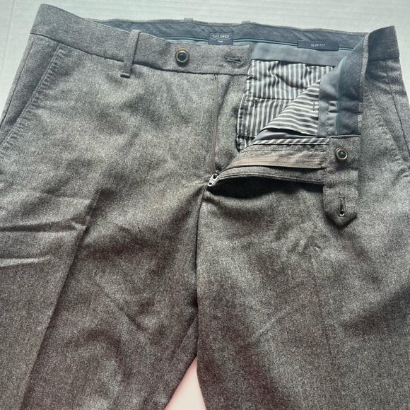 Gap Men’s Tailored Slim Fit Tweed Taupe Wool Blend Dress Pants Trousers 33 x 30 - Picture 6 of 16